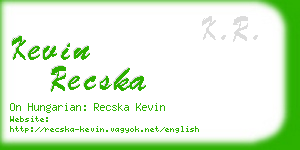 kevin recska business card